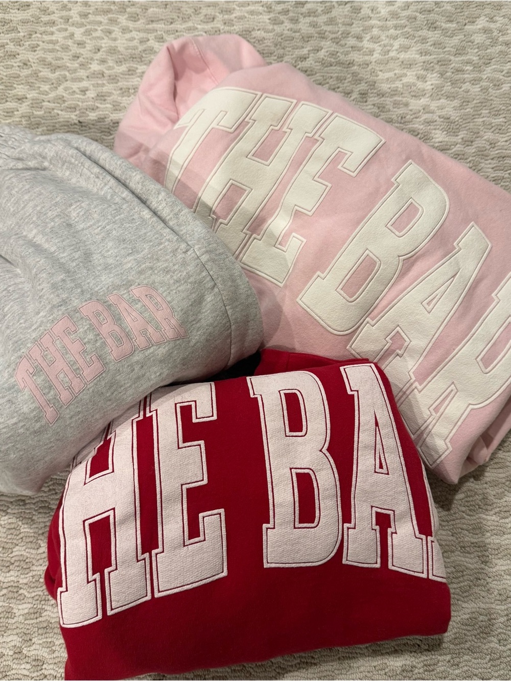 The Bar Bundle Trio in Pink, Gray, and Red